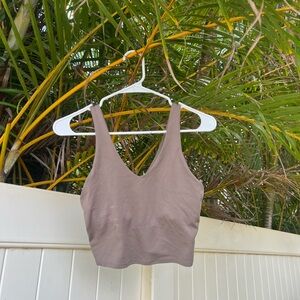 SMALL Brown toupe active Crop Top
